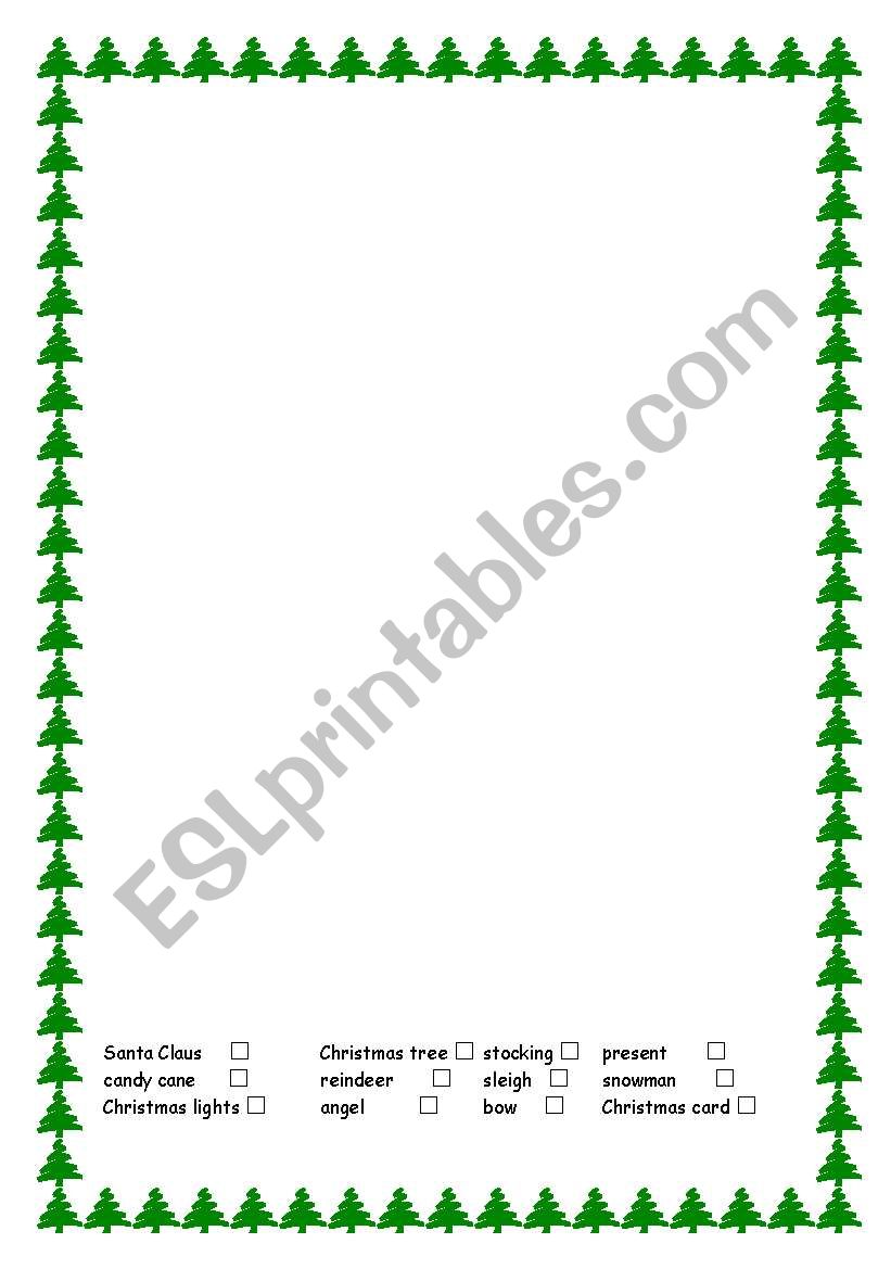 Christmas Vocabulary Worksheet