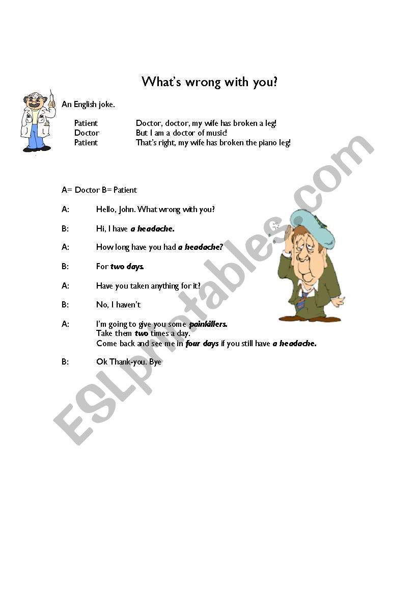 going to the doctors worksheet