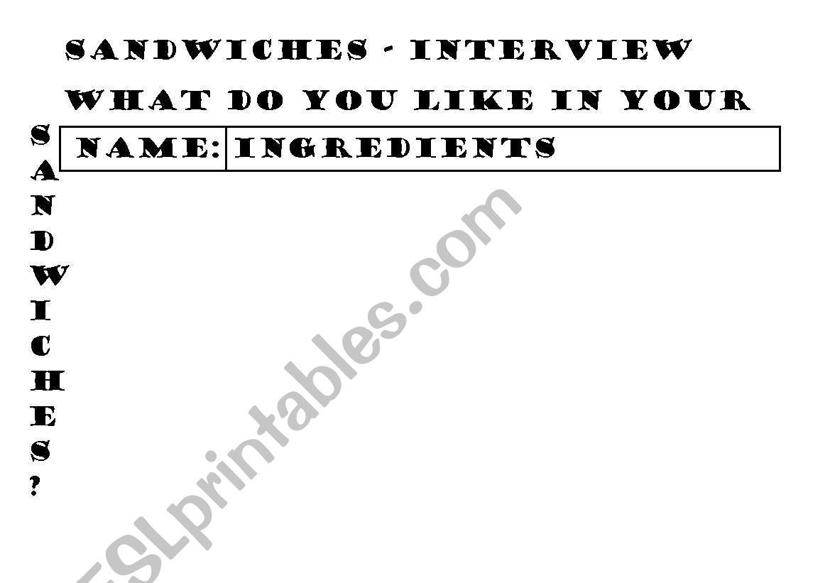 What do you like in your sandwiches?