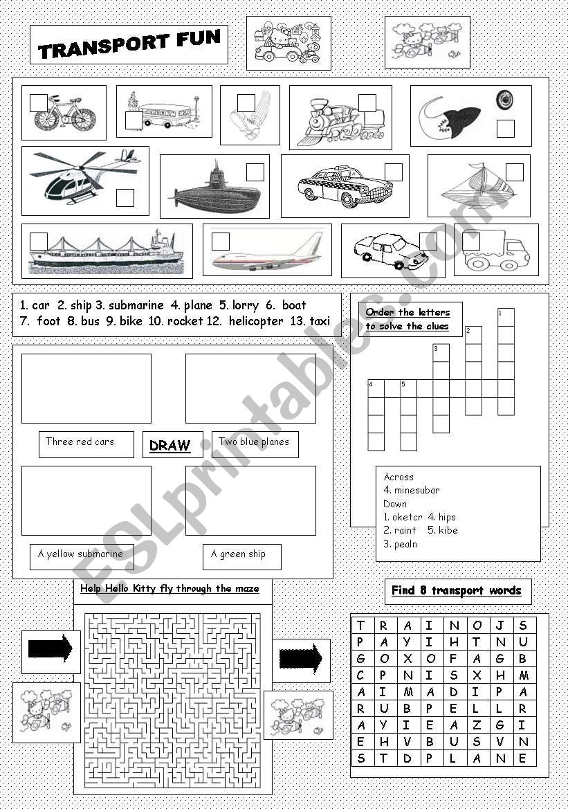 Transport Fun worksheet