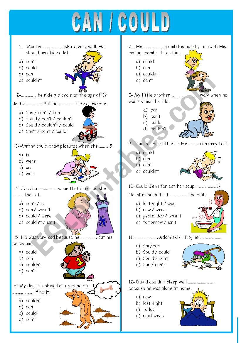 can / could worksheet