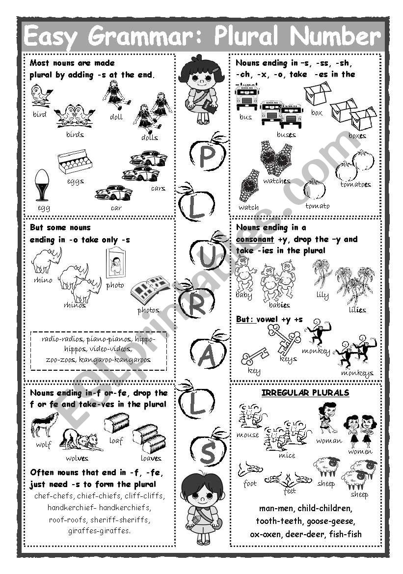 Easy Grammar: Plural Number worksheet