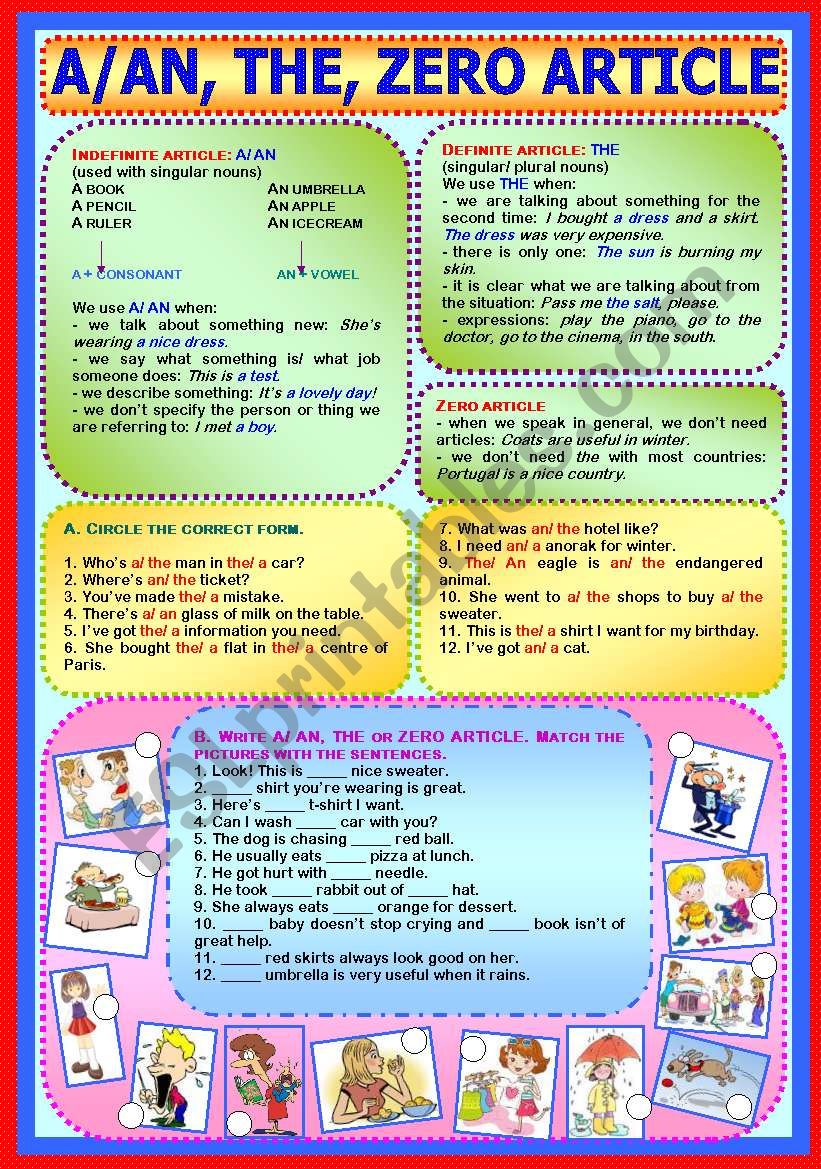 Definite, Indefinite and Zero Article