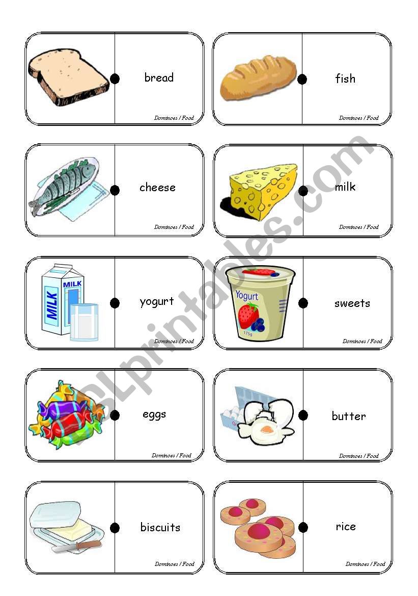 domino food worksheet