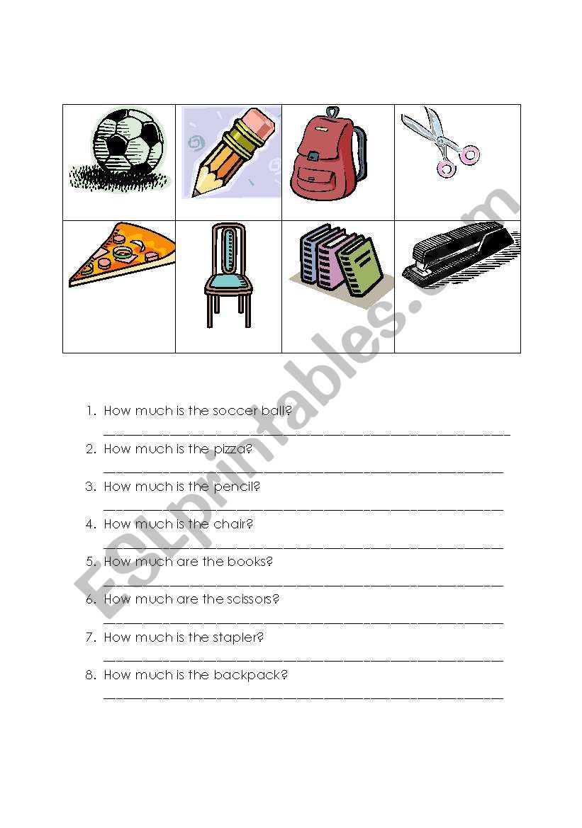 How much is it? worksheet