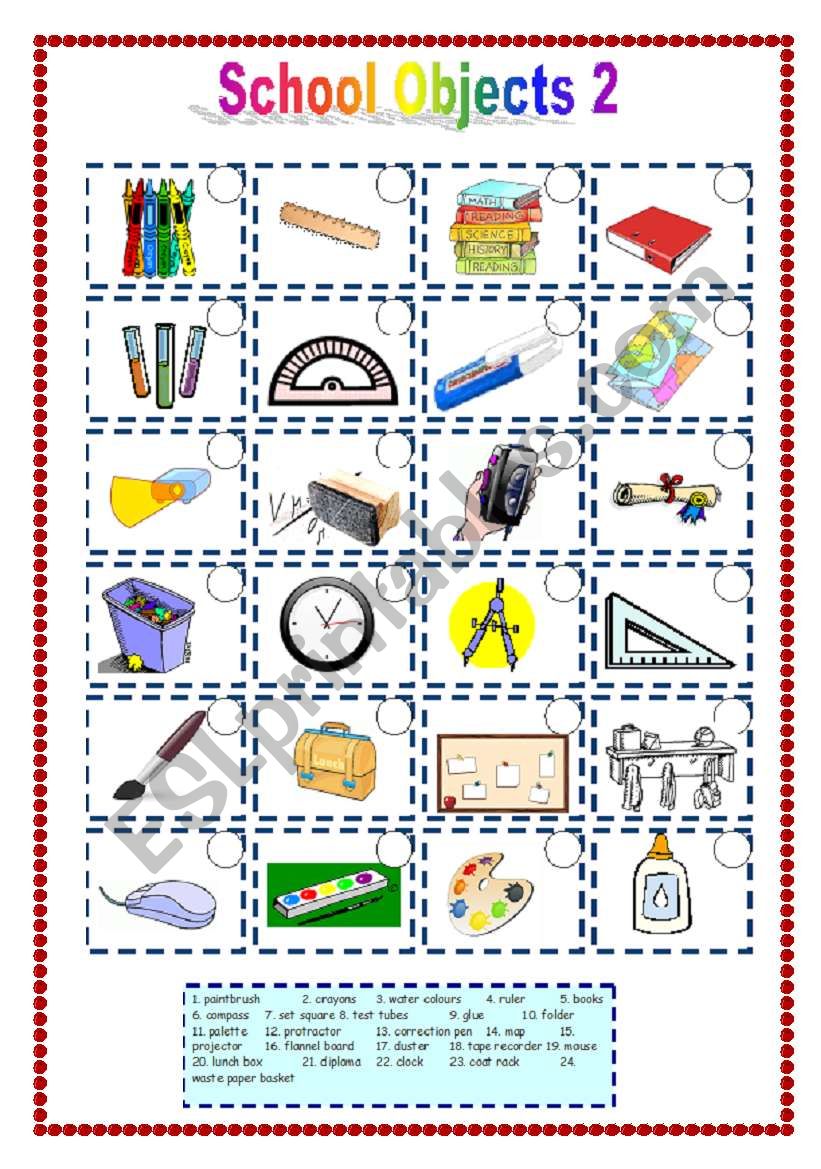 School Objects 2/2 (11.05.09) worksheet