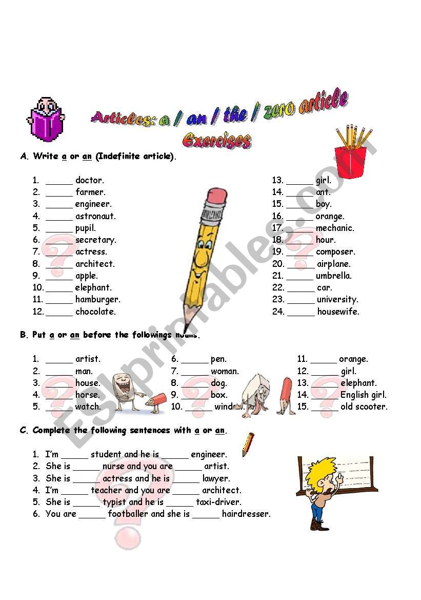 Definite and Indefinite Articles