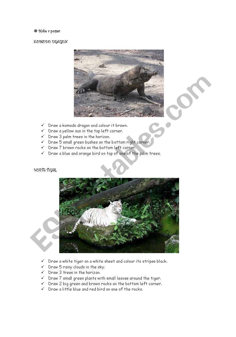 Endangered animals worksheet