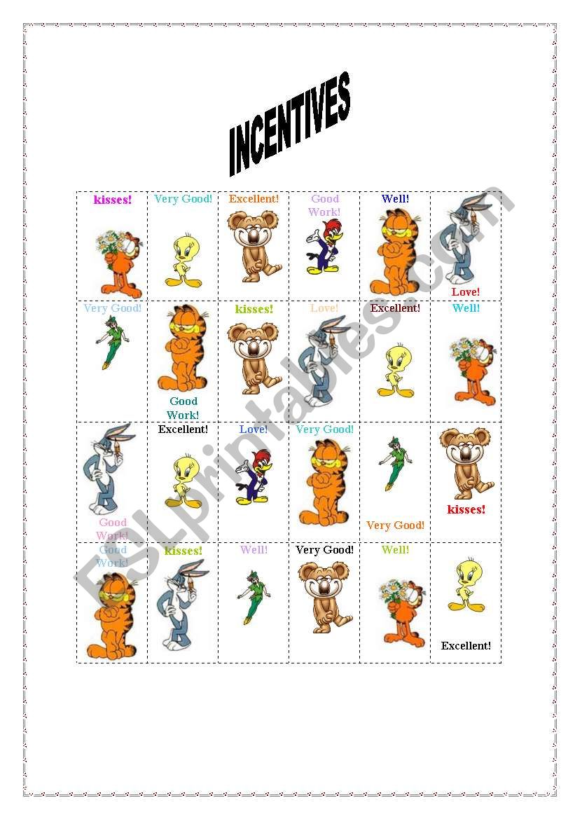 incentives worksheet