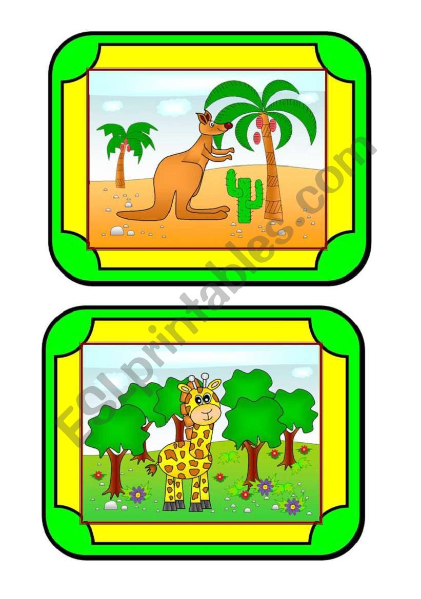 Habitat Cards (1/8) - animals worksheet