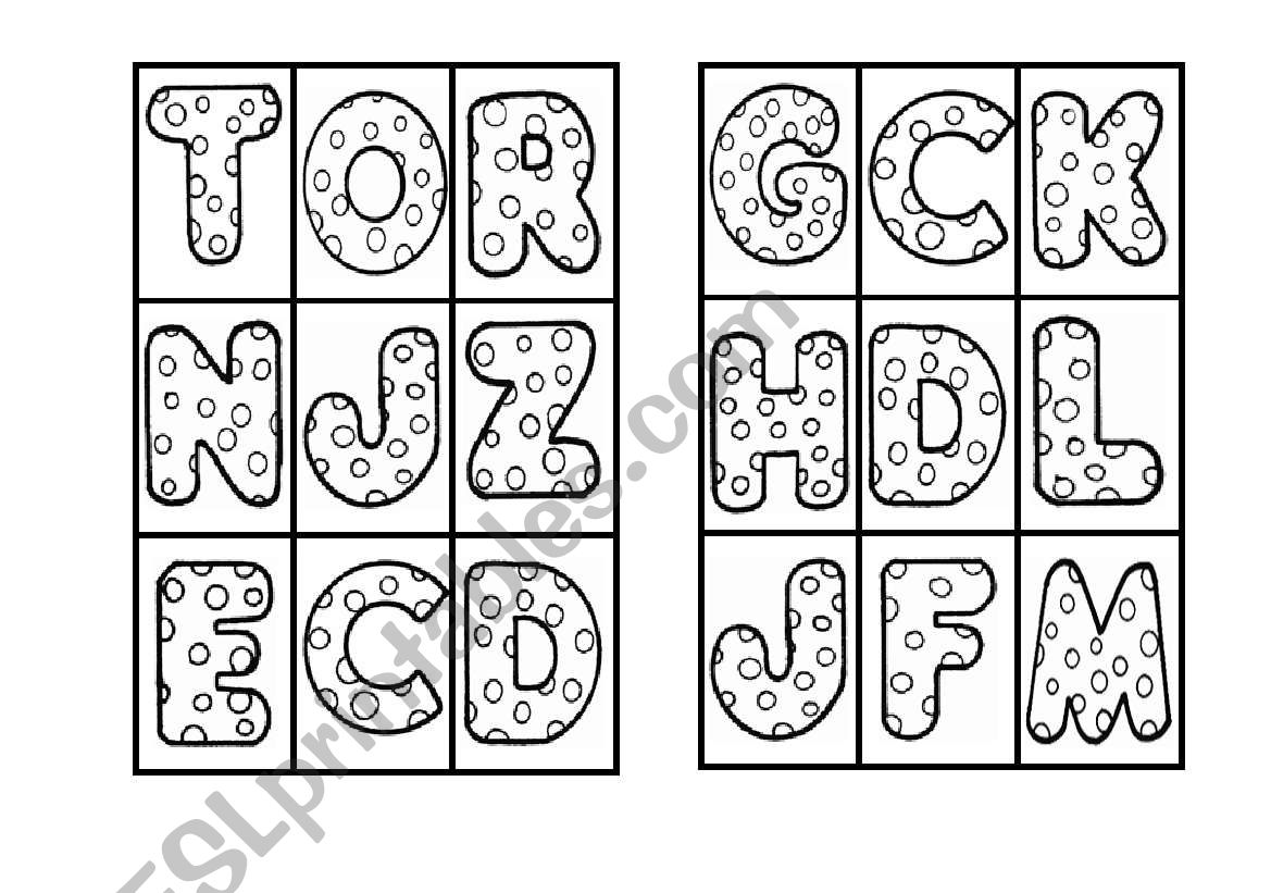 ALPHABET BINGO worksheet