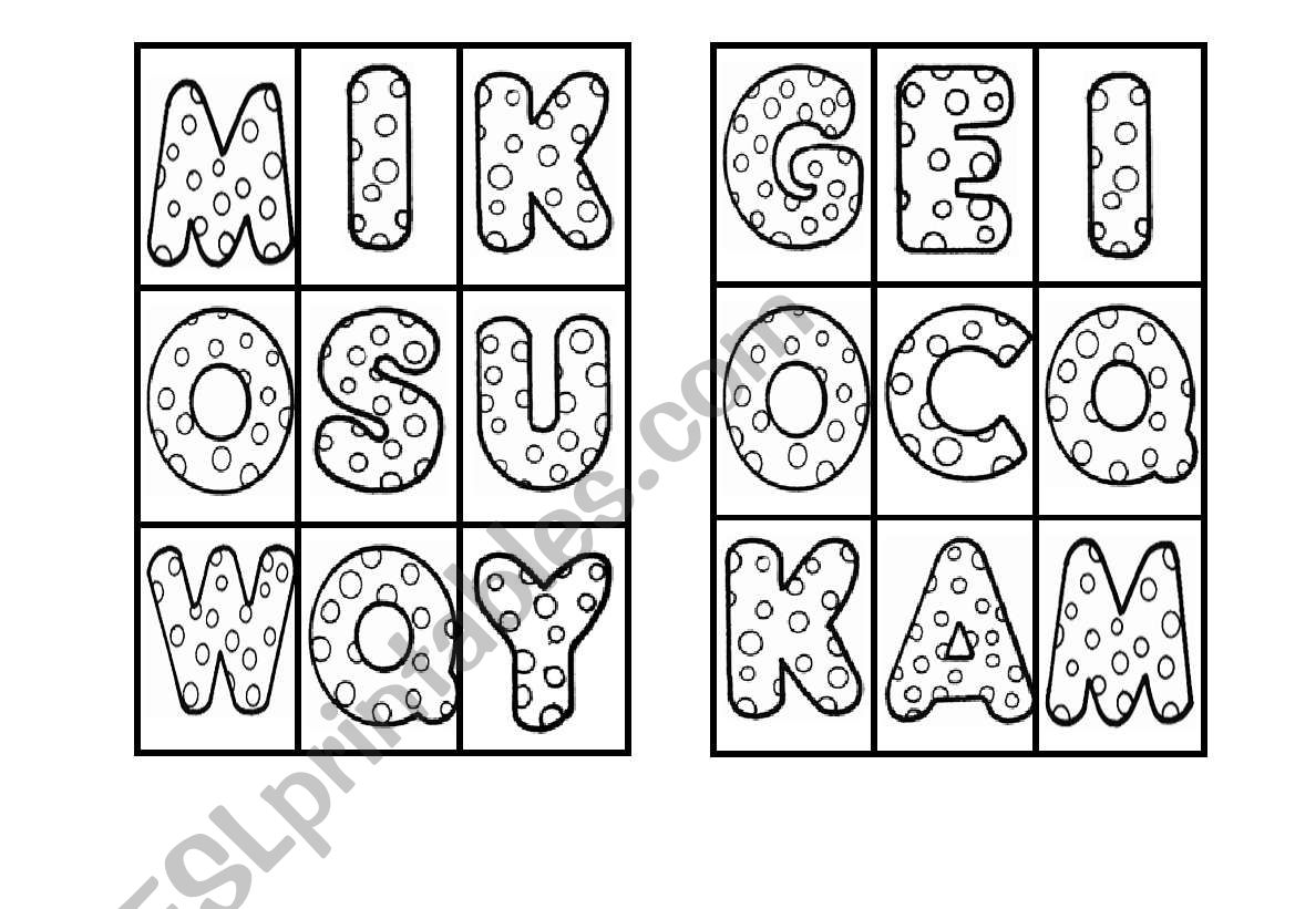 ALPHABET BINGO worksheet