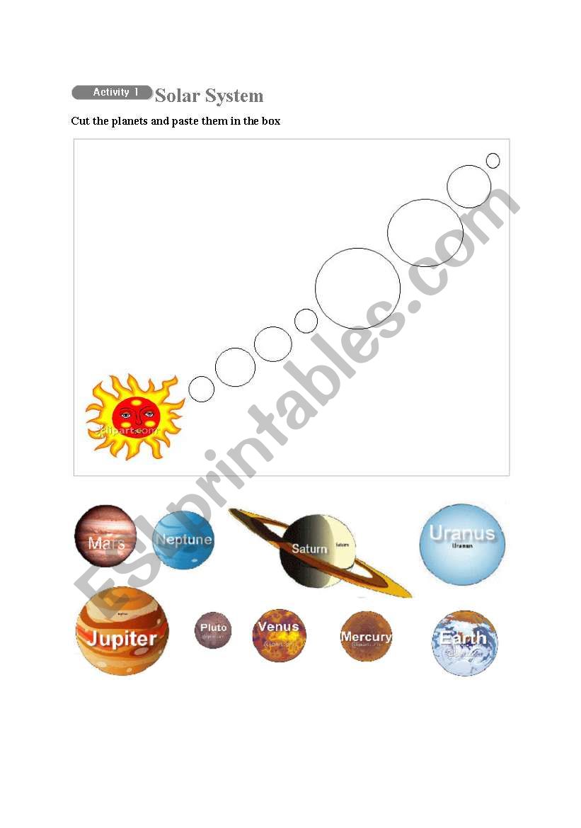 Solar System (1) worksheet