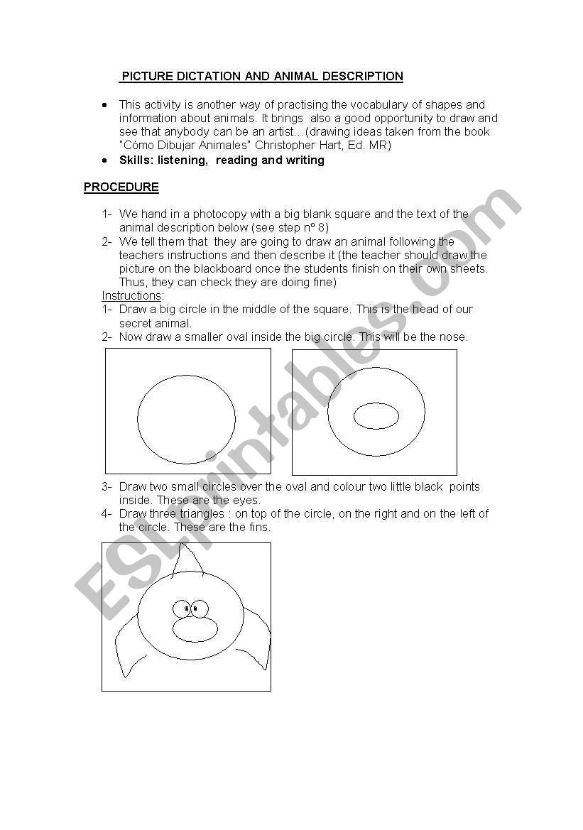 picture dictation (1) worksheet