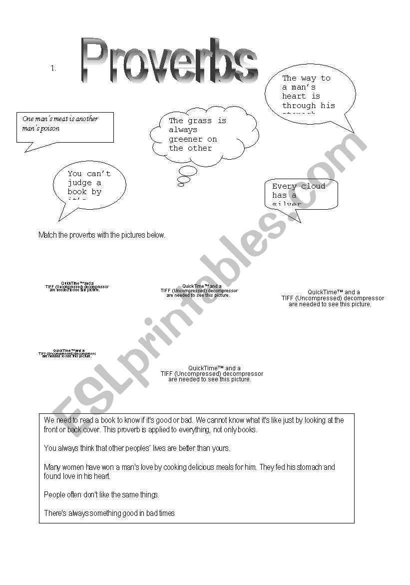 proverbs worksheet