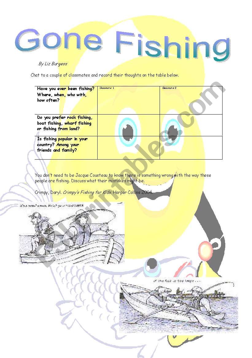 Gone Fishing worksheet