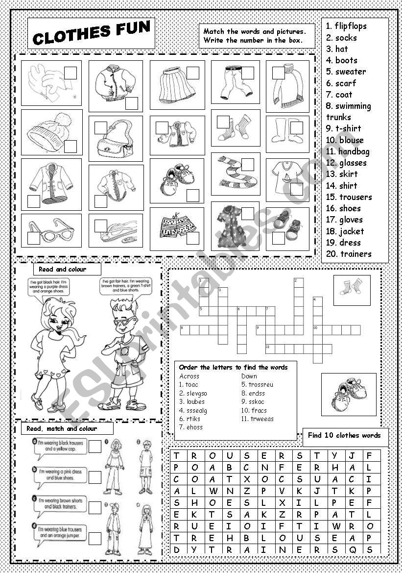 Clothes Fun worksheet