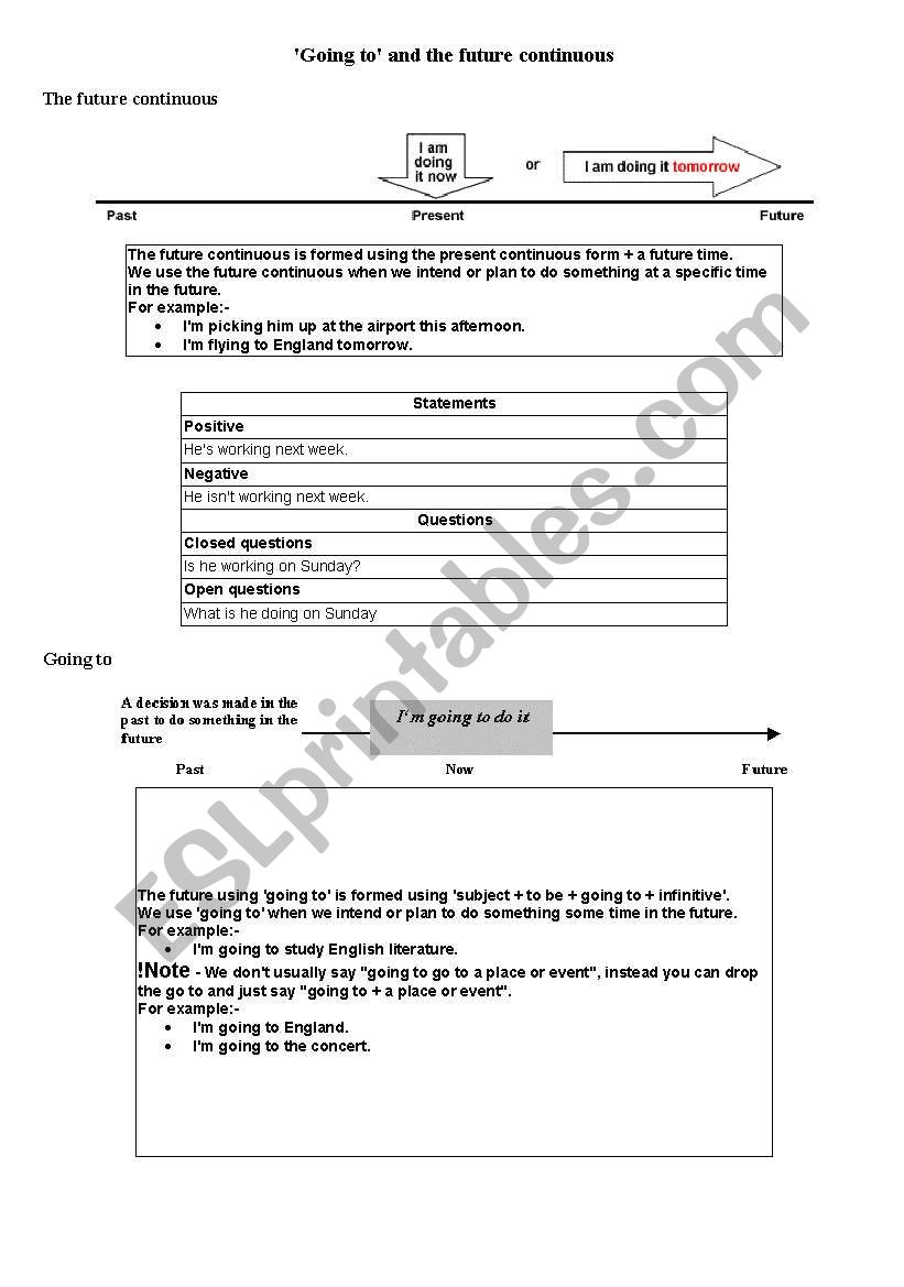 be going to worksheet