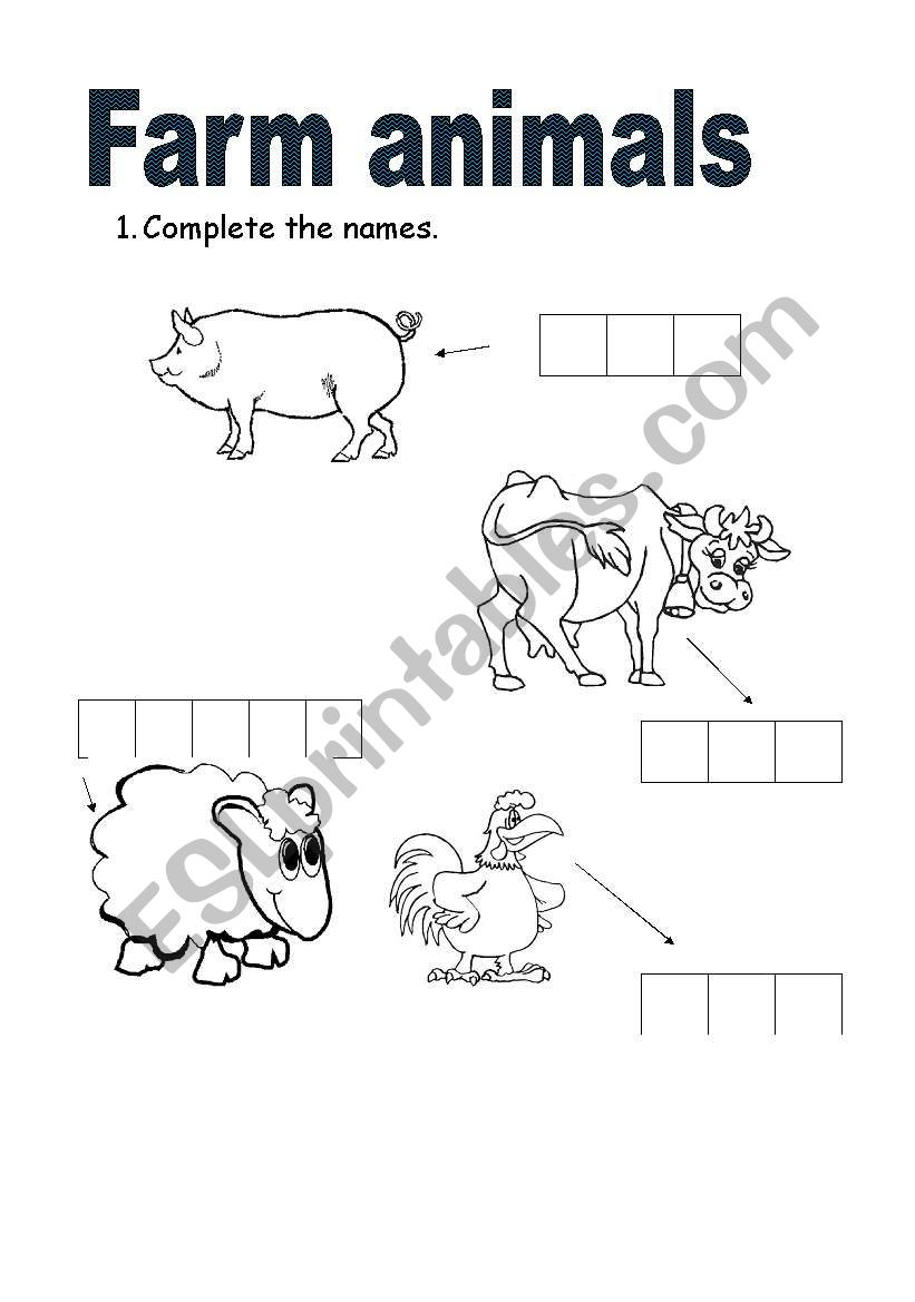 FARM ANIMALS worksheet