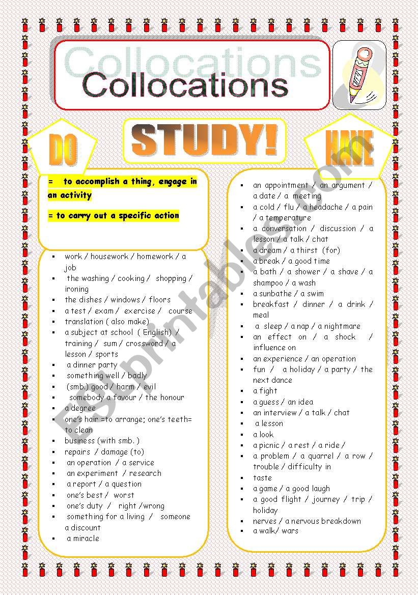 Make,get, do, have. Collocations