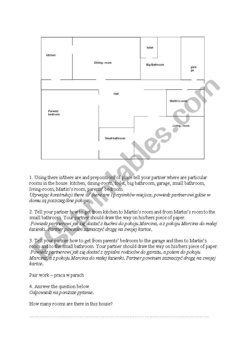 House description part 1 worksheet