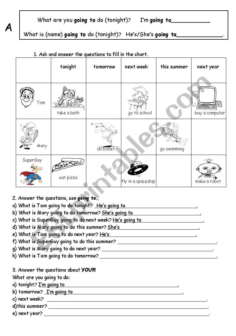 What are you going to do? worksheet