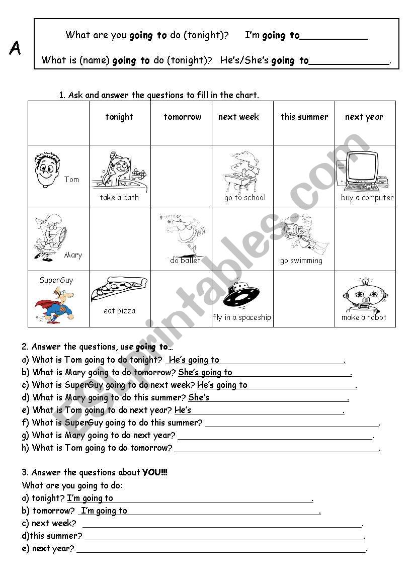 What are you going to do? worksheet