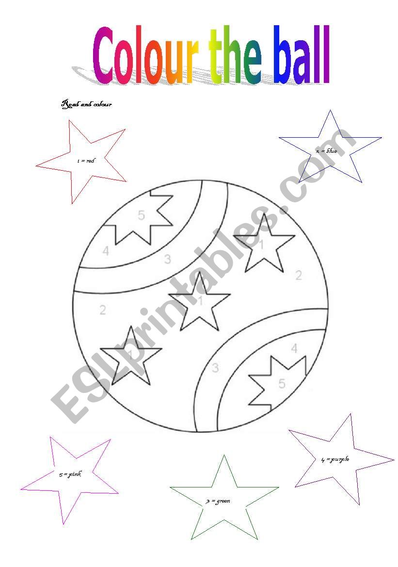 Colour the ball worksheet