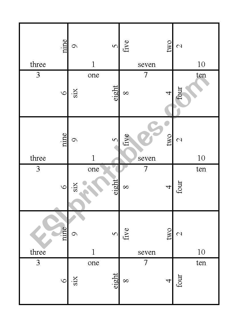 Numbers worksheet