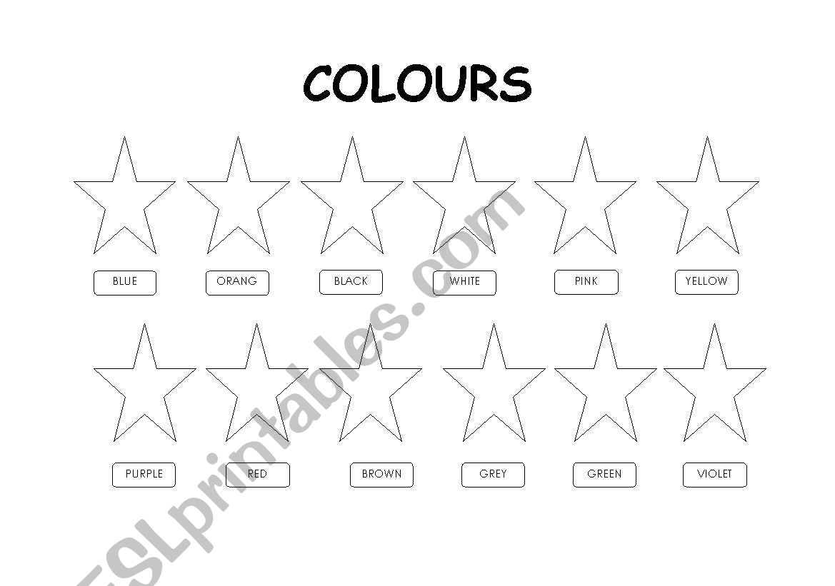 Colours worksheet