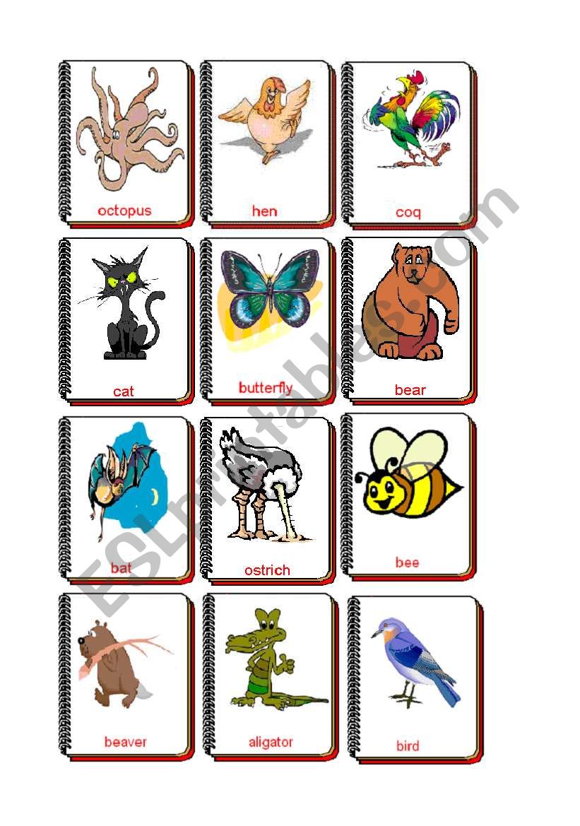 Flashcards Animals 1 worksheet
