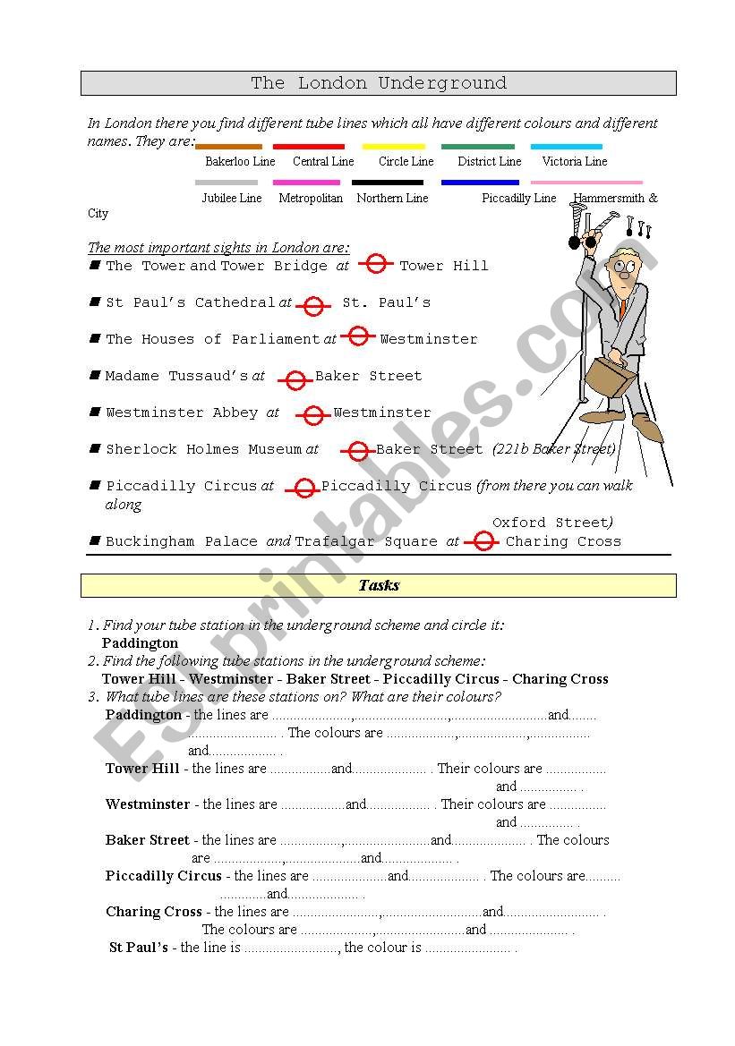 The London Underground worksheet