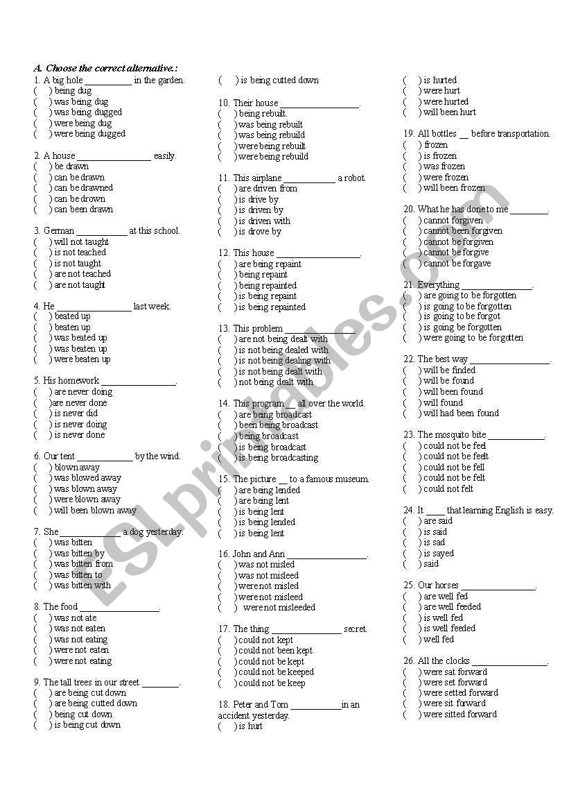 Passive Voice  worksheet