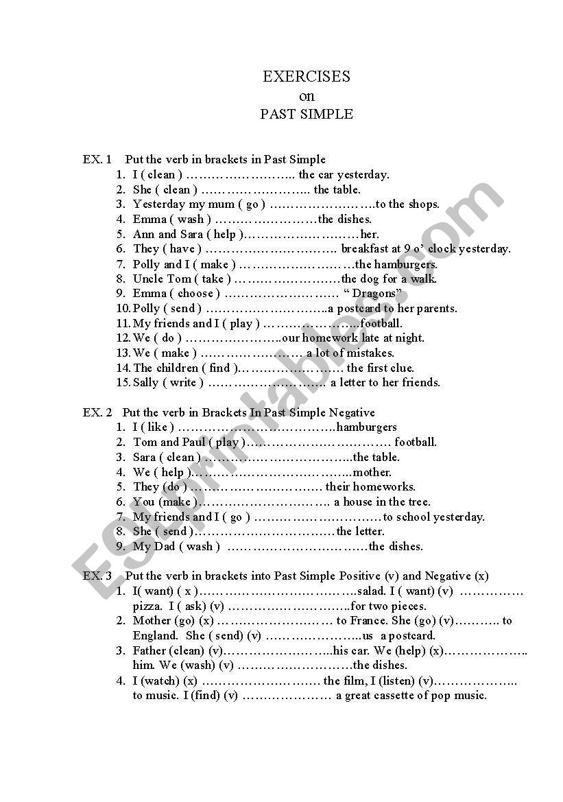 Past Simple worksheet