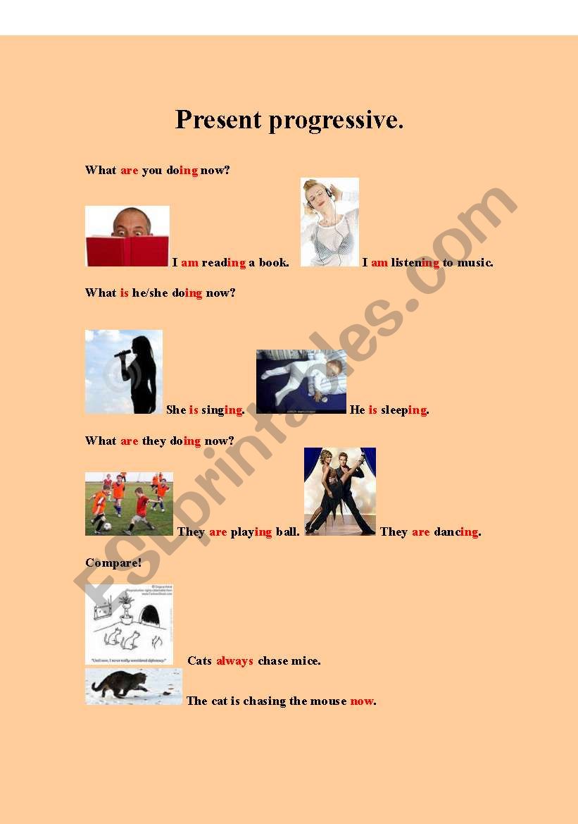 Present progressive. worksheet