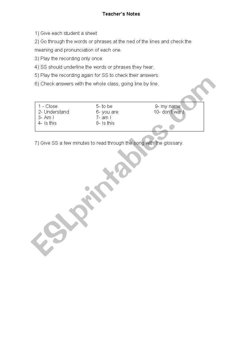 Eternal Flame worksheet