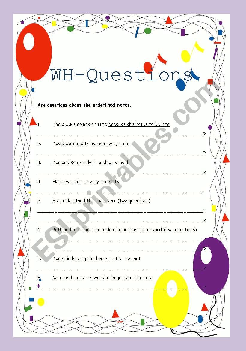 wh-questions worksheet