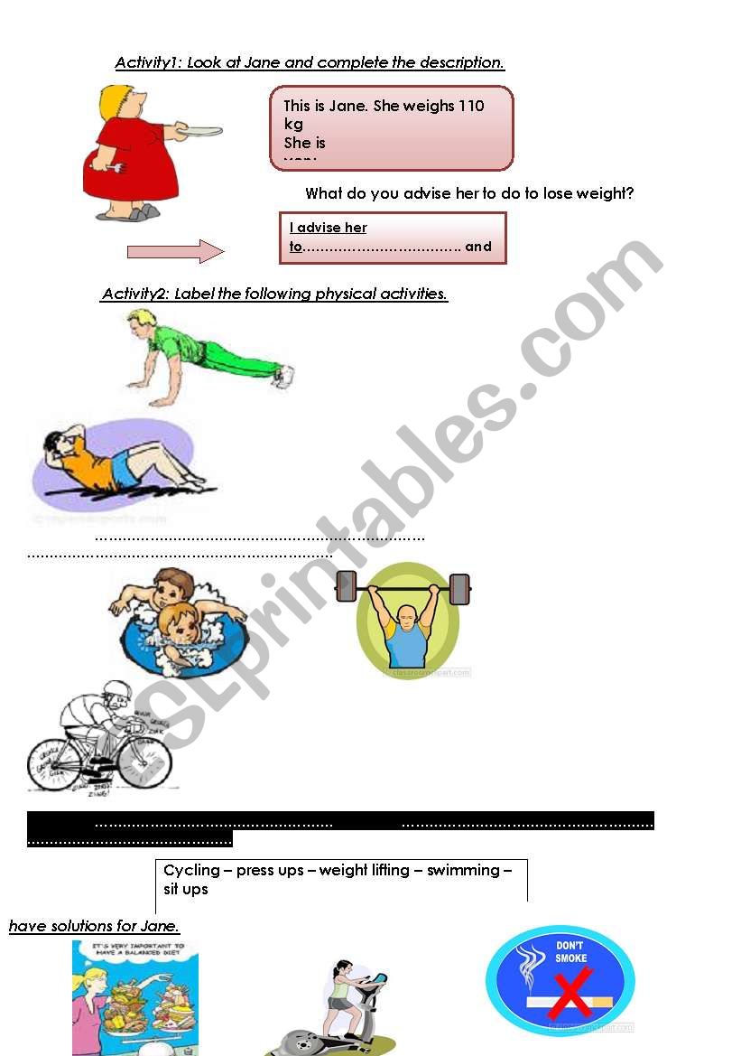 letÂ´s keep fit worksheet