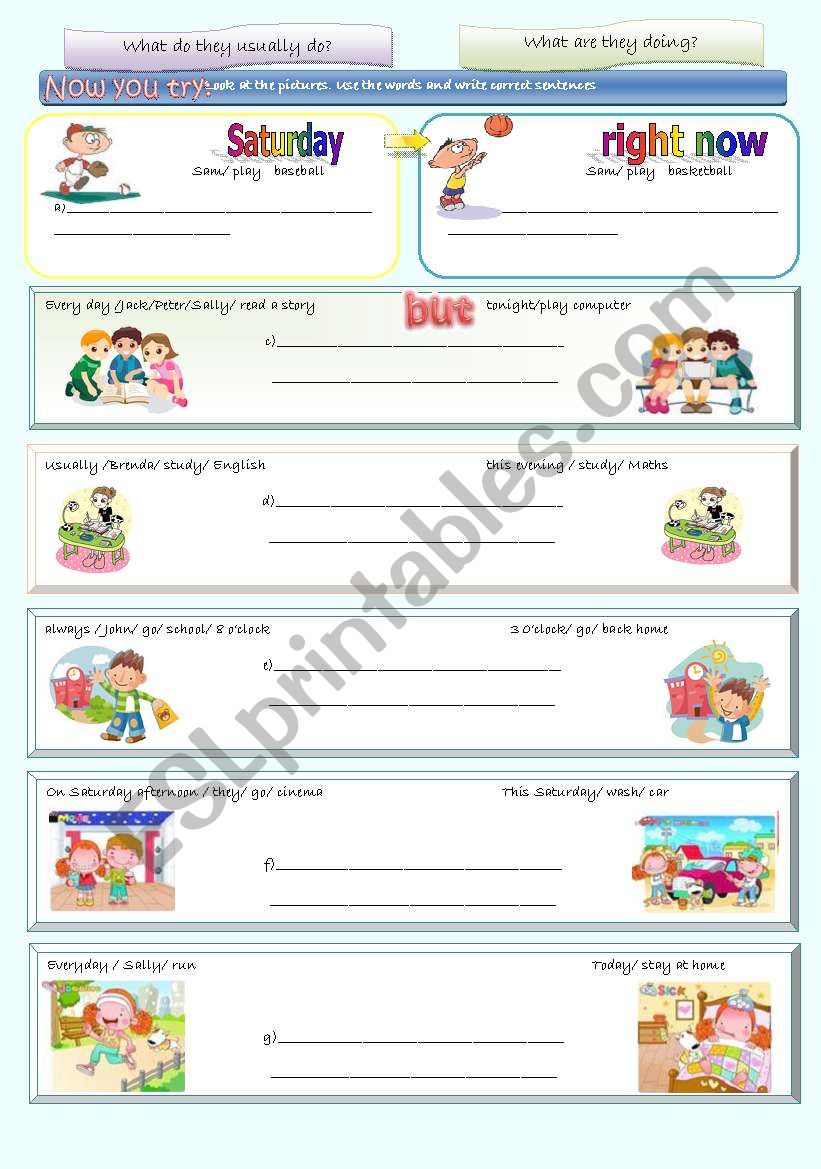 Present simple and present continuous 2nd part