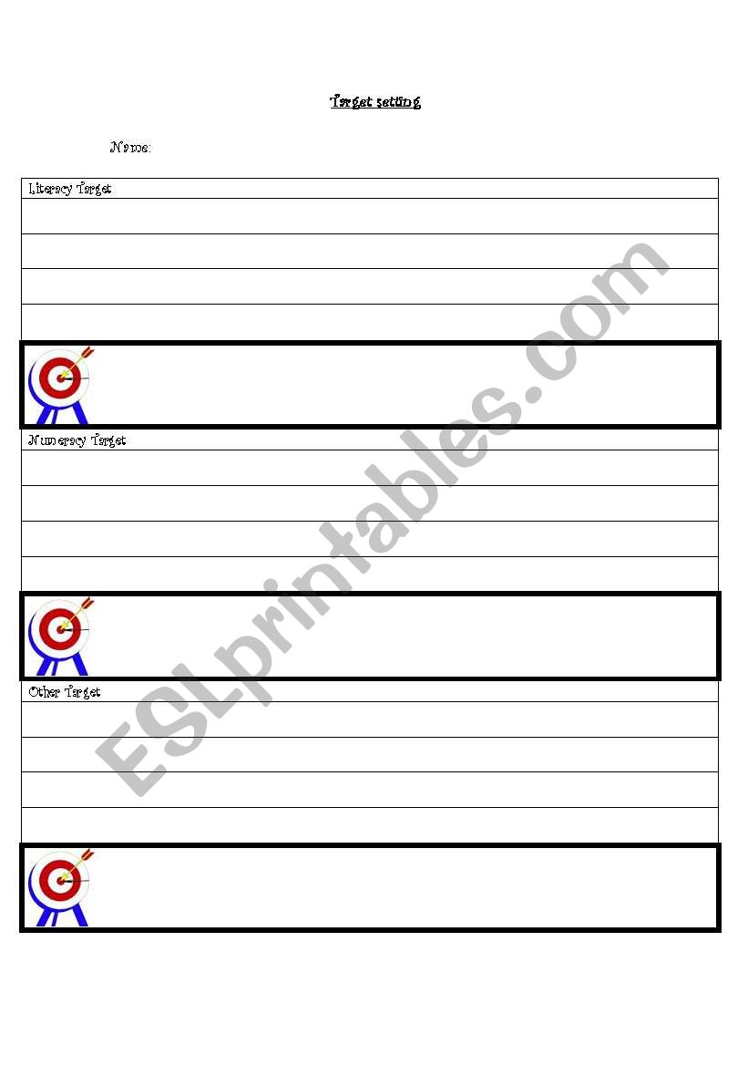 Targets Sheet worksheet