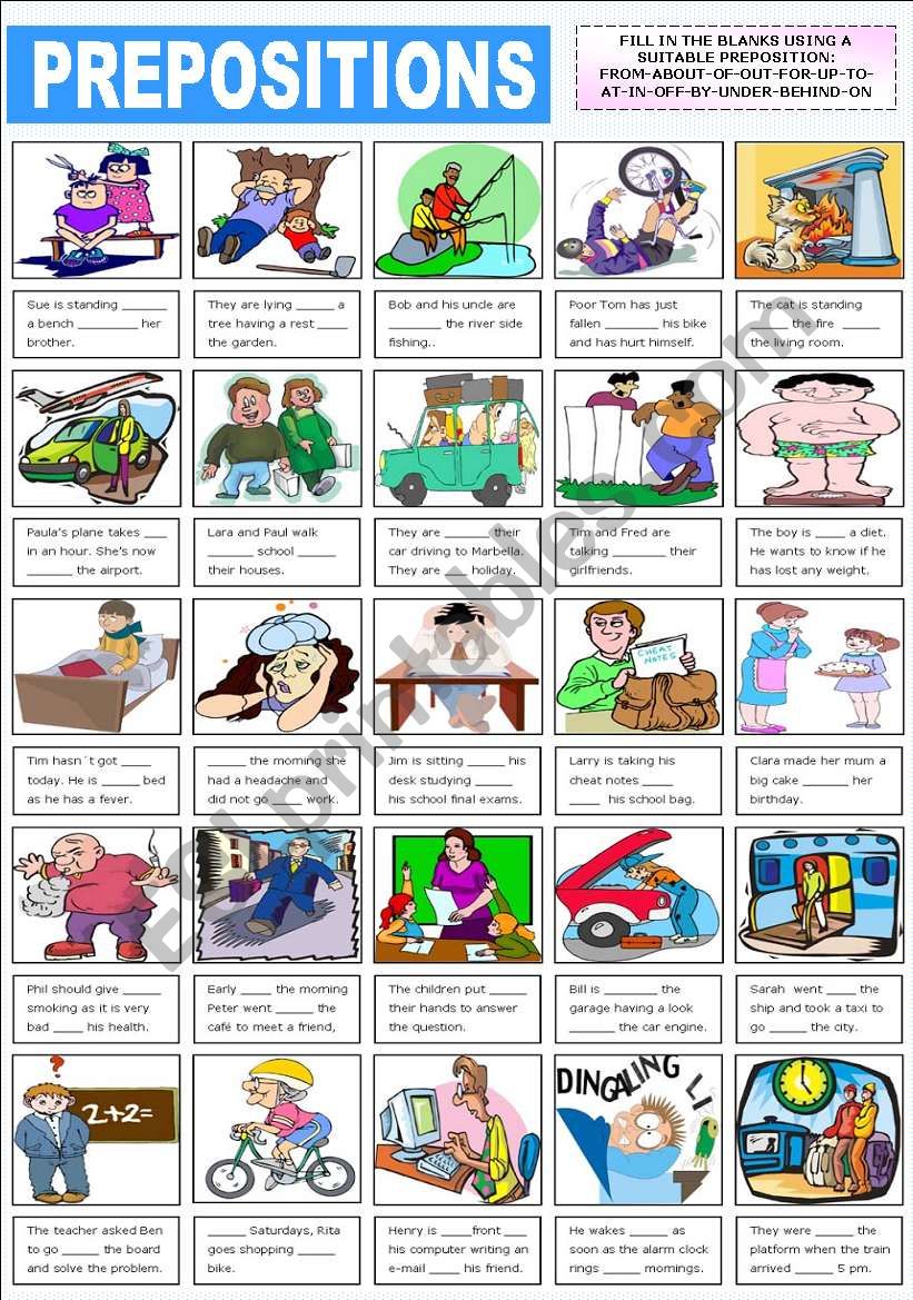 PREPOSITIONS - FILL IN THE BLANKS