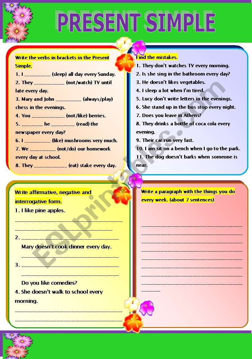 PRESENT SIMPLE worksheet