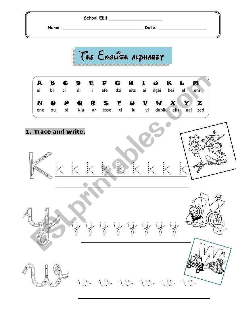 ALPHABET FOR YOUNG LEARNERS worksheet