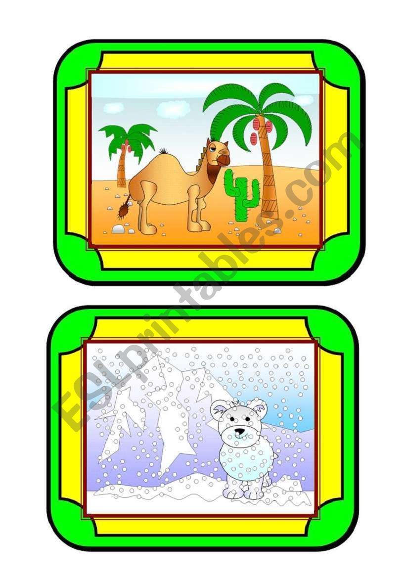 Habitat cards (5/8) - animals worksheet