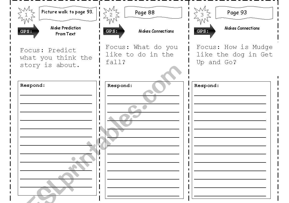 Reading Trifold worksheet