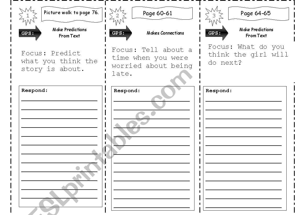 Reading Trifold worksheet