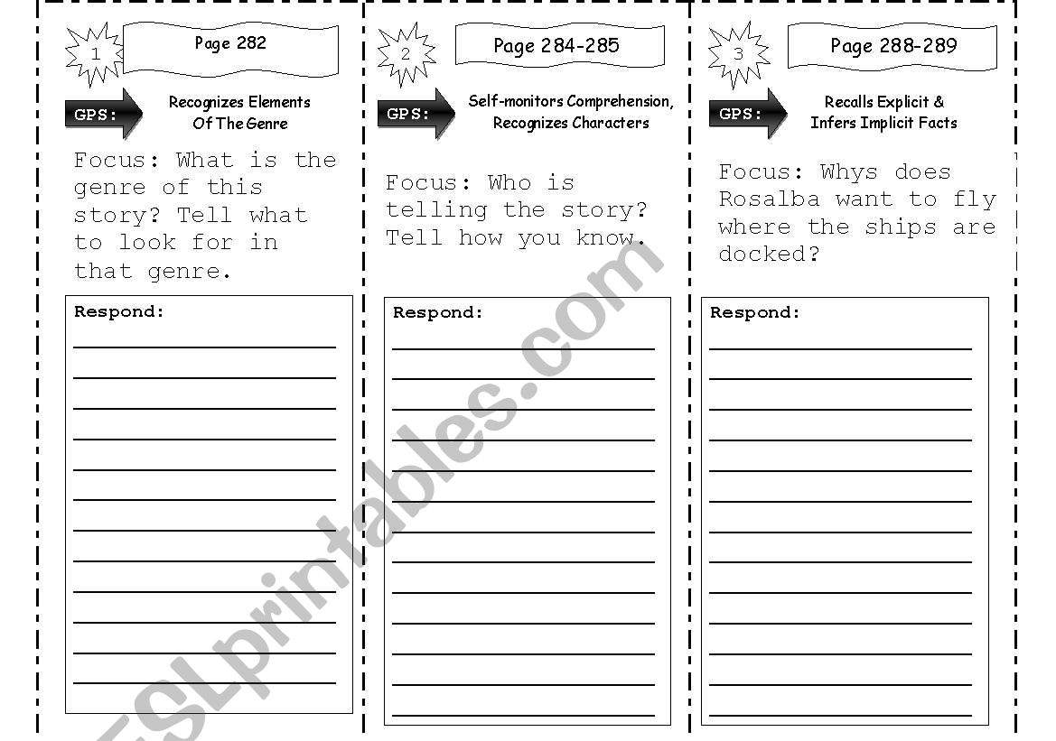 Reading Trifold worksheet