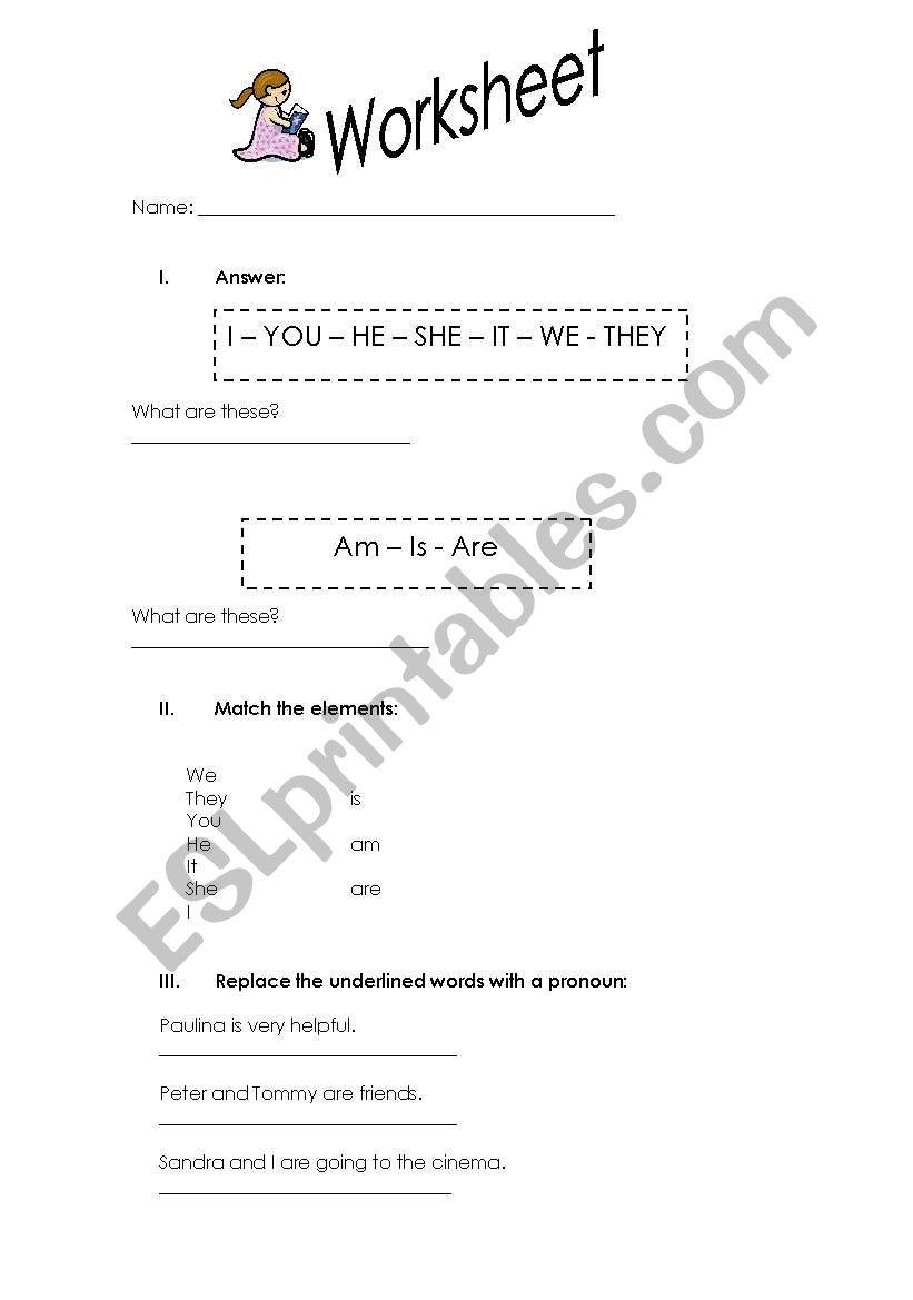 Personal Pronouns worksheet