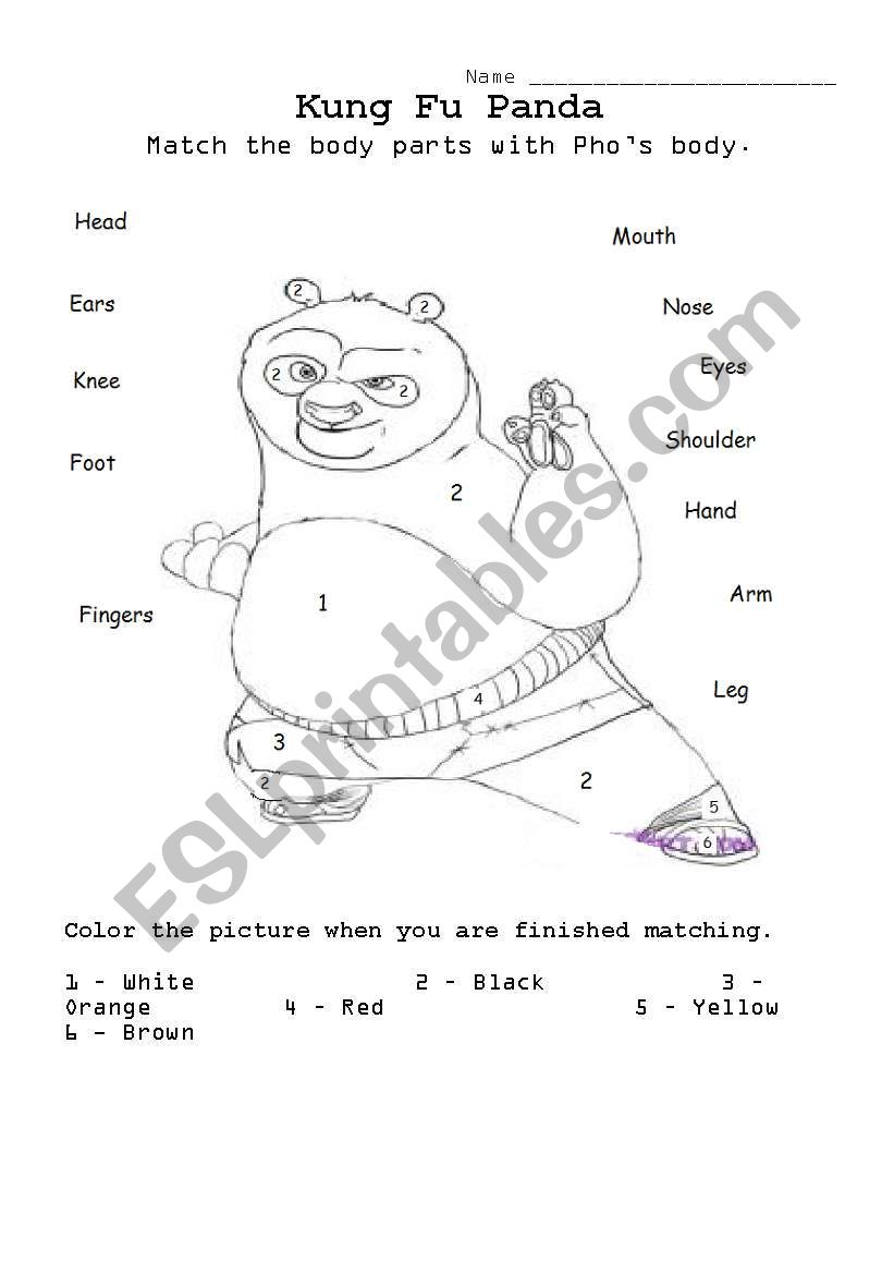 Body Parts worksheet