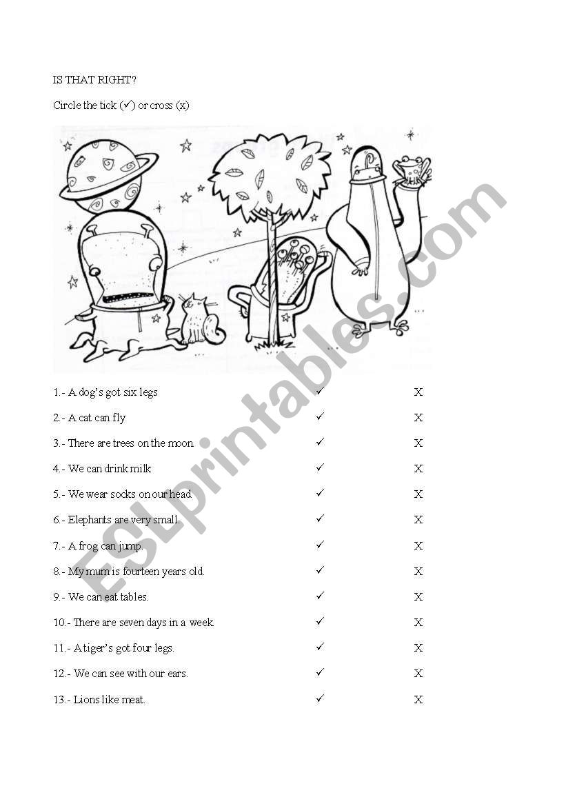 Is that right? worksheet